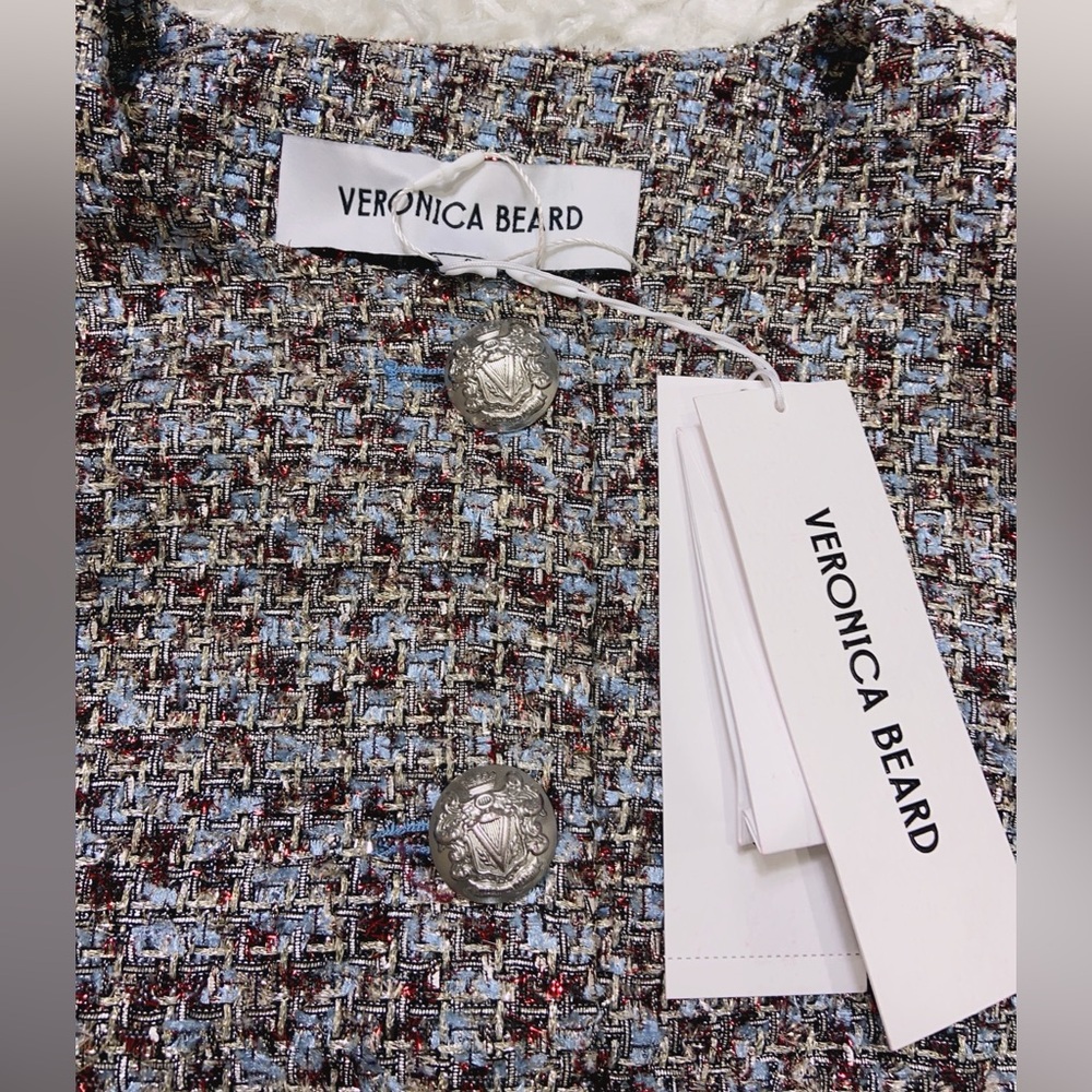 NWT $598 Veronica Beard Nathan Shimmer Tweed Jacket - Picture 5 of 7